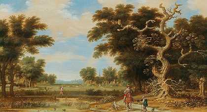 拉斐尔·戈弗茨（Raphael Govertsz）的《一幅树木繁茂的河流风景，有一个骑手和流浪者》（Campuysen）