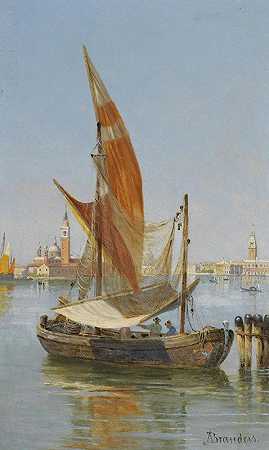 安东尼塔·布兰代斯的《威尼斯泻湖中的渔船》