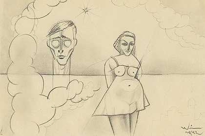 卡尔·维纳的《无题》（Selbstbildnis und Frauenfigur）