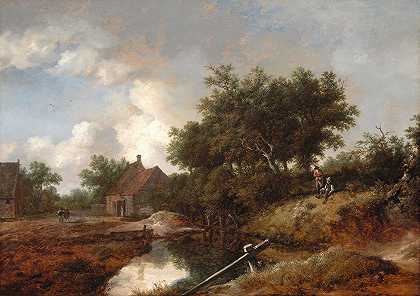 艾萨克·范·鲁伊斯代尔（Isaack van Ruisdael）的《通往森林小溪的农场之路》