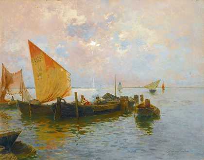 鲁本斯·桑托罗的《威尼斯泻湖上的帆船》