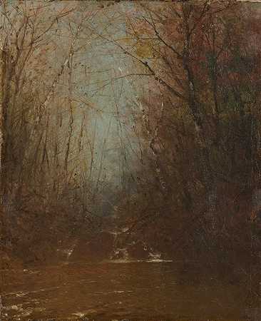 约翰·弗雷德里克·肯塞特的《森林内部与溪流》