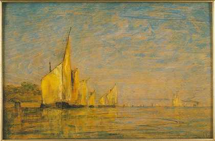 威廉·格德尼·邦斯的《一群船，威尼斯》