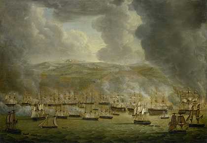 “英荷联合中队对阿尔及尔的进攻，1816年，杰拉尔杜斯·劳伦蒂乌斯·凯尔杰斯（Gerardus Laurentius Keultjes）