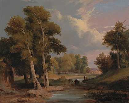 詹姆斯·阿瑟·奥康纳的《渔民的森林河流风景》