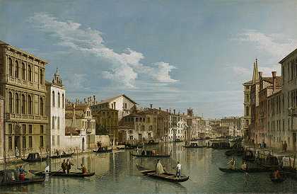 “卡纳莱托的威尼斯大运河，从弗兰吉尼宫到圣马库拉坎波