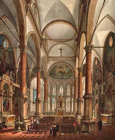“威尼斯，朱塞佩·博尔萨托的圣扎卡里亚教堂内部