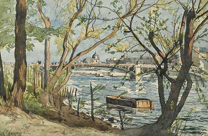 亨利·约瑟夫·哈皮涅斯的《巴黎，塞纳河与卡鲁塞尔桥》