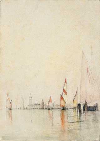 威廉·格德尼·邦斯的《威尼斯泻湖上的船》