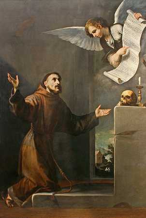 《圣方济各从天使手中获得七项特权》作者：Jusepe de Ribera