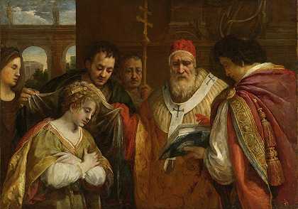 《圣多米蒂拉接受教皇克莱门特一世的面纱》（Pietro da Cortona）