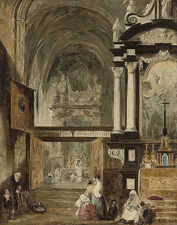爱德华·普里切特（Edward Pritchett）的《威尼斯圣玛丽亚·格洛里奥萨·德尔弗雷里的内部》（Santa Maria Gloriosa Del Frari）