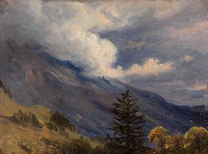 托马斯·费恩利（Thomas Fearnley）在瑞士Grindelwald的观点