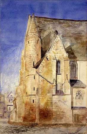 卡斯·吉尔伯特的《老教堂，图尔，法国》