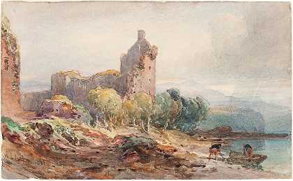 威廉·莱顿·莱奇的《湖上的废墟城堡》