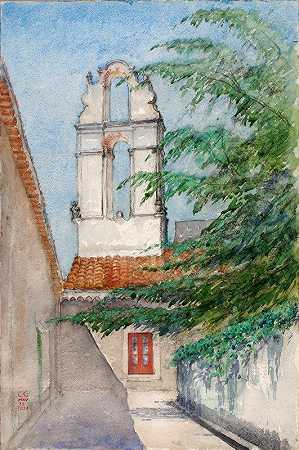 卡斯·吉尔伯特的《钟楼，圣多米尼克酒店（西西里岛陶尔米纳老修道院）》