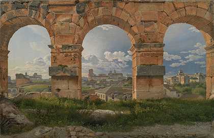 克里斯托弗·威廉·埃克斯伯格（Christopher Wilhelm Eckersberg）的《从斗兽场三层的三个拱门看》