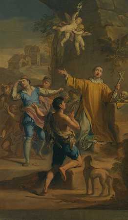 雅各布·亚历山德罗·卡尔维（Jacopo Alessandro Calvi）的《一个圣徒狂喜的户外场景》