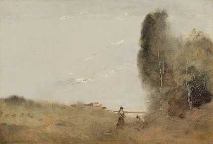 “早上在Water的边缘，作者：Jean-Baptiste-Camille Corot