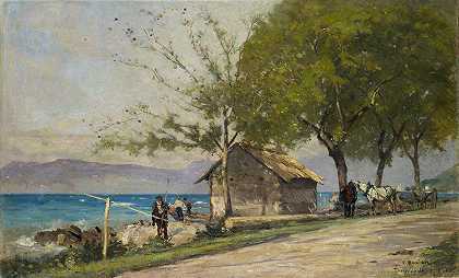 François Bocion的《日内瓦湖畔图尔隆德湖畔路》