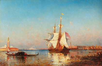 保罗·查尔斯·埃马纽埃尔·加拉德·莱皮奈的《远在威尼斯的帆船》