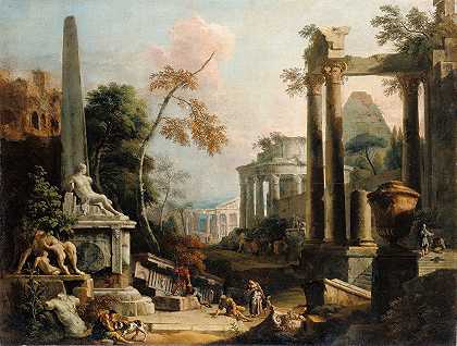 马可·利玛窦《古典废墟与人物风景》