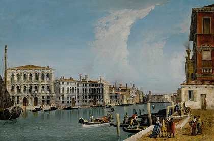 “威尼斯，与Ca’Pesaro和Palazzo Foscarini Giovanelli一起欣赏大运河，摘自Michele Marieschi的《Gussoni宫的坎皮埃洛》