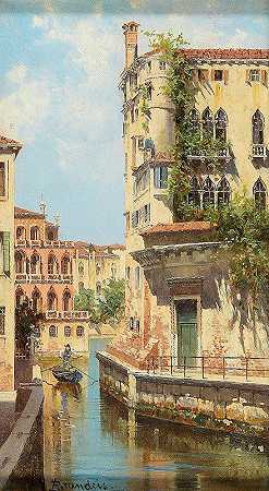 安东尼塔·布兰代斯的《威尼斯运河与罗卡宫背面》
