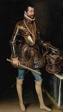 “一位身穿盔甲的绅士的肖像，传统上被胡安·潘托亚·德·拉克鲁斯称为第三代阿尔巴公爵唐·费尔南多·阿尔瓦雷斯·德·托莱多