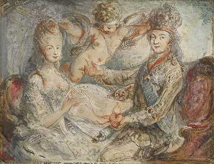 加布里埃尔·雅克·德·圣奥宾《路易十六和玛丽·安托瓦内特因爱加冕》