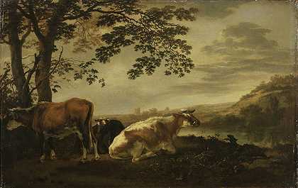 亚伯拉罕·范·卡尔雷特《荷兰河岸上的牛》