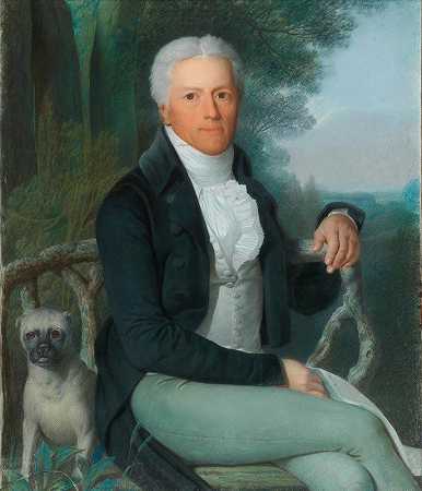 丹尼尔·卡夫（Daniel Caffe）在柏林附近的坦佩尔霍夫（Tempelhof）的乡村庄园公园拍摄的普鲁士政治家卡尔·奥古斯特·冯·哈登伯格王子（1750-1822）的肖像