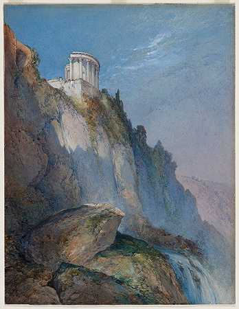 威廉·卡洛的《维斯塔神庙和蒂沃利瀑布》