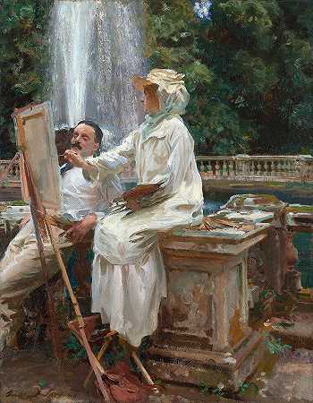 约翰·辛格·萨金特（John Singer Sargent）的《喷泉，意大利托洛尼亚·弗拉斯卡蒂别墅》