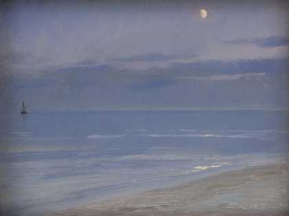 《月光下的斯卡根海滩》，作者：Peder Severin Krøyer