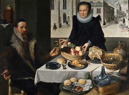 卢卡斯·范·瓦尔肯博奇的《一对老年夫妇的双重肖像》