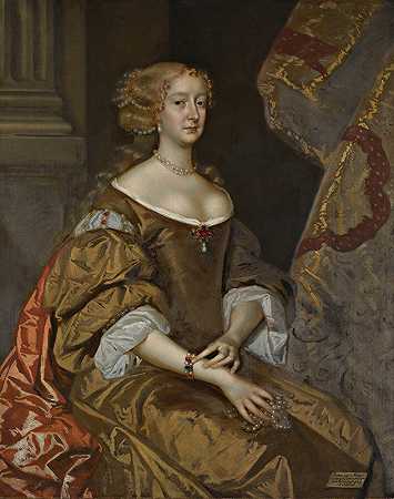 “艾尔斯伯里伯爵夫人戴安娜的肖像（C.1631-1689），亨利·加斯卡尔