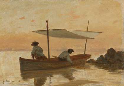 弗朗索瓦·博西翁（François Bocion）的《艺术家之船》（Boat Of The Artist Anchoring Near The Beach Of Dorigny）