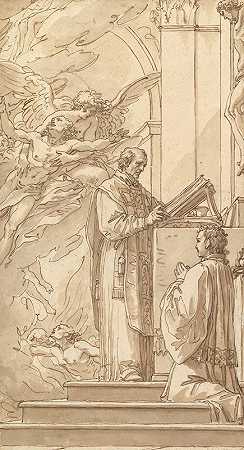 朱塞佩·卡德斯的《祝福弗朗西斯·维尼姆贝尼在炼狱中为灵魂庆祝弥撒》