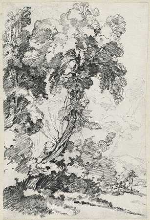 约瑟夫·玛丽·维恩（Joseph Marie Vien）的《一棵高大的树与旅行者》（A Towering Tree with Travelers）