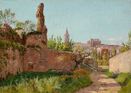 威廉·巴蒂斯特·贝尔德（William Baptiste Baird）著《通往法国南部村庄的小路上的废墟》