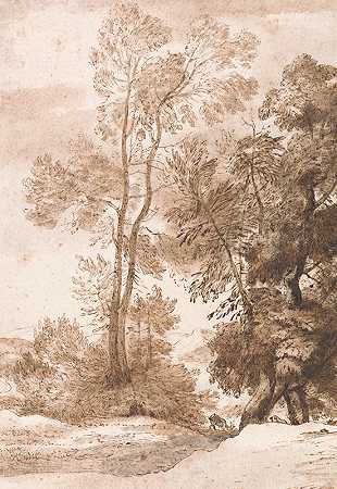 约翰·康斯特布尔的《树与鹿》