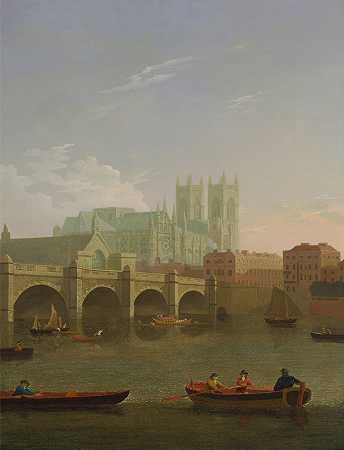 约瑟夫·法林顿的《威斯敏斯特修道院与桥》