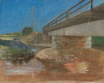 奥雷尔·巴洛的《带桥的风景素描》