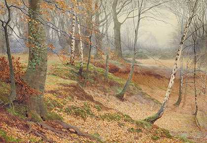 詹姆斯·托马斯·沃茨的《秋天的白桦和山毛榉》