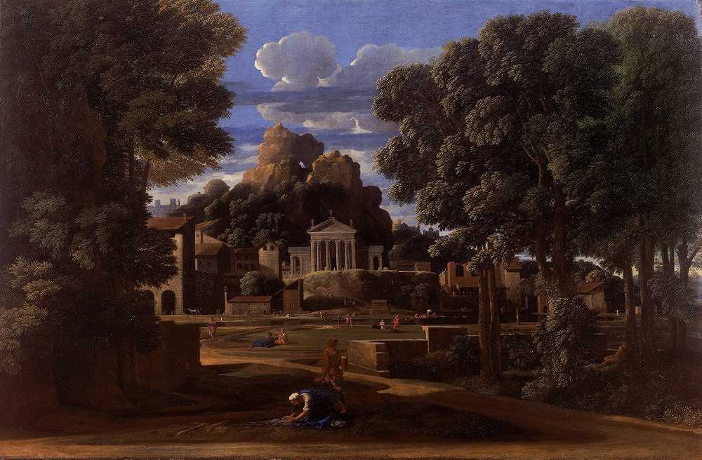 尼古拉斯·普桑（Nicolas Poussin）的《福西翁灰烬风景》（Landscape with the Ashes of Phocion）