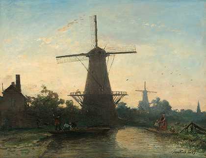 《鹿特丹附近的风车》作者：Johan Barthold Jongkind