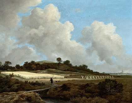 雅各布·范·鲁伊斯代尔（Jacob van Ruisdael）的《麦田与遥远城镇的视图》