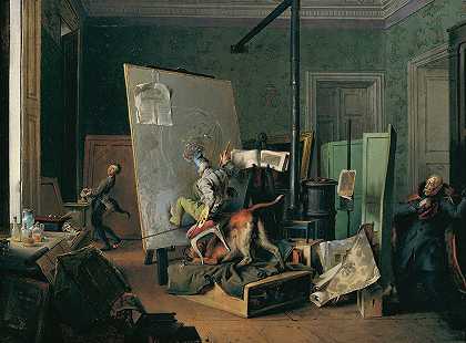 Josef Danhauser的《Komische Szene im Atelier》