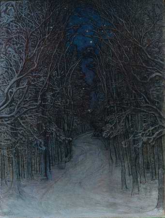 奥托·赫塞尔博姆的《森林中的冬夜》